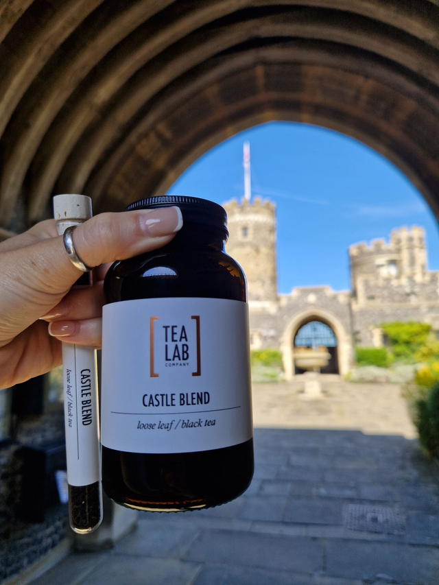 Castle Blend tea jar