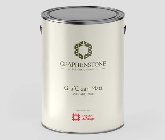 Graphenstone GrafClean Matt, 4% sheen — the interior paint used at the castle