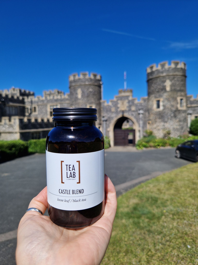 Castle Blend tea jar