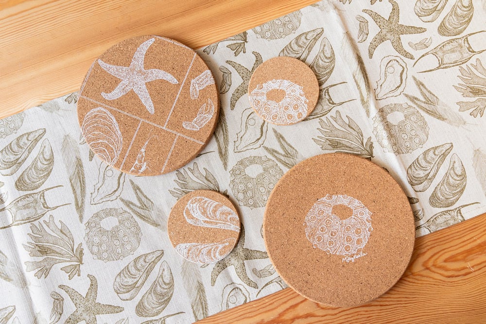 Beachcomber Cork Mats by Molly Pickle Design