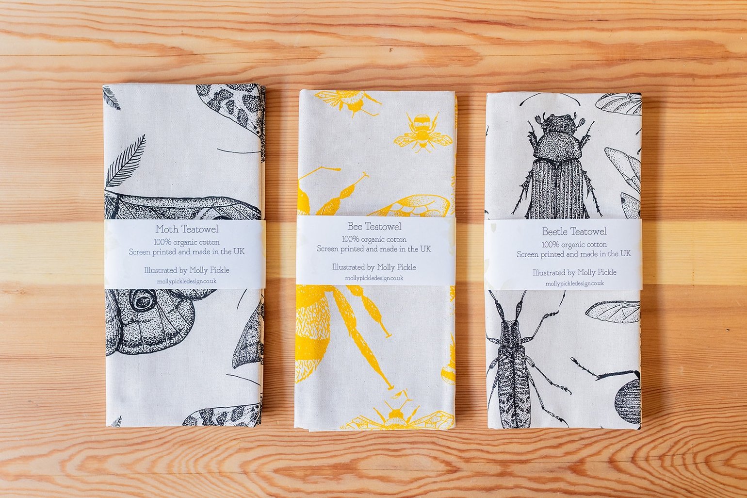 Insect Tea Towel by Molly Pickle Design